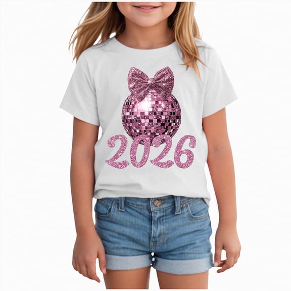 Hessimy Girls/Toddlers Cotton T-Shirts Crewneck Short Sleeve Summer Tops Kids Clothes Tees,Toddler Tee(White,3-4 Years)
