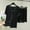 Black, variant on LIZUOJUN Lightweight Breathable Pajamas for Women V Neck Ruffle Trim Short Sleeve Shorts Soft Knit Sleepwear Loungewear 2 Piece Set Summer Spring Warm Weather - L