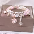 thumbnail image 5 of Sanrioed My Melody Bracelet Fashion Cute Crystal Beads Kawaii Cinnamorol Kuromi Accessories Jewelry Kawaii Toy Gril Gift, 5 of 7