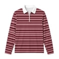 thumbnail image 4 of SERTGUTR Girls Striped Half Zip Shirt, Long Sleeve Turn Down Collar Top, Loose Casual School Uniform Shirt, Everyday Outdoor Daily Shirt, 4 of 9
