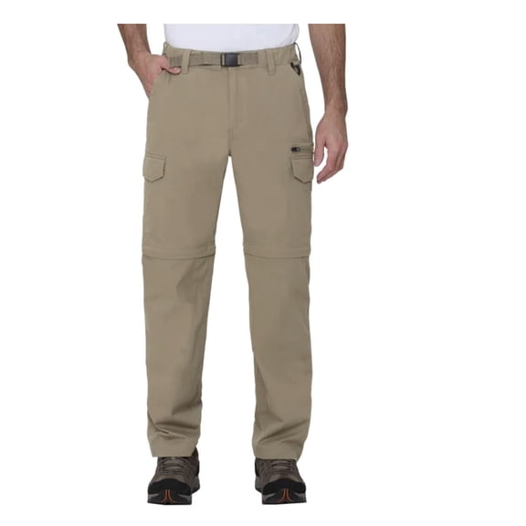 The B.C. Clothing Co. Men's Belted Stretch Convertible Cargo Pant, Pants Convert to Shorts (US, Waist Inseam, Medium, 32, Regular, Regular, Tan)