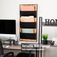 thumbnail image 2 of Mind Reader 3-Tier Wall-Mounted File Organizer, Wood and Metal Vertical Rack for Mail, Magazines, and Documents, Black, 2 of 8