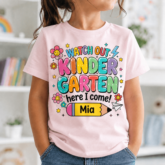 Back To School Shirt, Custom Kindergarten Name Tee, Watch Out Kindergarten Outfit, First Day Of School Gift, Classroom Shirt