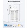 thumbnail image 3 of OPAXIS White Dusk to Dawn Outdoor Lighting, 2-Pack Outside Wall Lights with Seed Glass, Waterproof and Anti-Rust Outdoor Light for House, Garage, Garden, 100% Aluminum, E26 Socket, 3 of 11