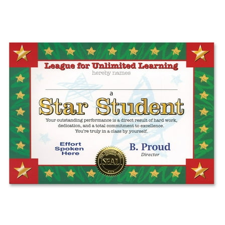 Beistle Star Student Certificate (Case of 6)