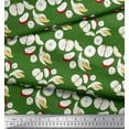thumbnail image 3 of Soimoi Green Heavy Satin Fabric Banana & Fresh Decor Fabric Printed Yard 54 Inch Wide, 3 of 3
