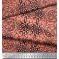 thumbnail image 2 of Soimoi Poly Georgette Fabric Floral & Moroccan Damask Ethnic Decor Fabric Printed Yard 42 Inch Wide, 2 of 3