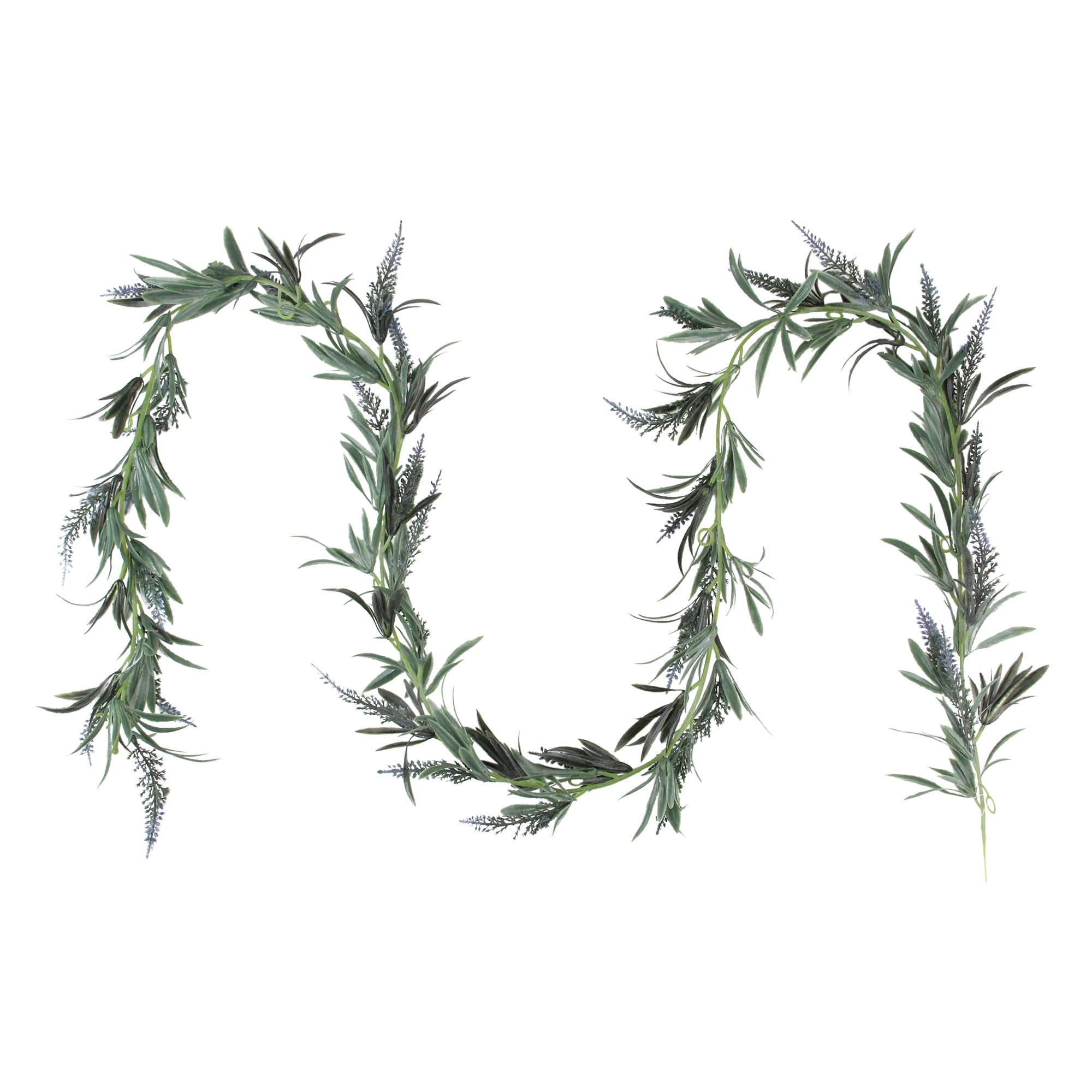 71" Green and Blue Wispy Hanging Artificial Lavender Garland Decoration