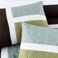 thumbnail image 3 of Chezmoi Collection Bernard 7-Piece Queen Bed in a Bag Comforter Set with Sheets, Lightweight Comforter Coffee Aqua Blue Sage Green Patchwork Quilted Medallion Bedding Set for All Season, 3 of 9