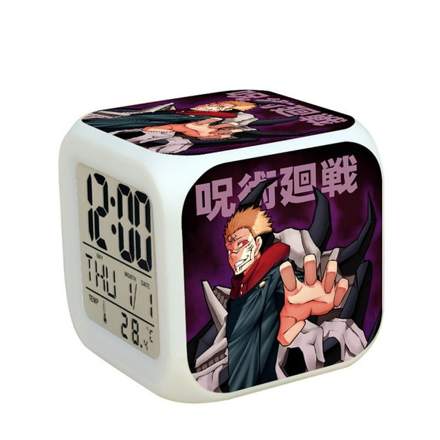Reloj despertador digital LED Jujutsus Kaisens cuadrado de 8 x 8 x 8 cm