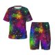 thumbnail image 1 of Fotbe Bright Universe Pijama Estampada de 2 Piezas para Niños – Ropa de Dormir de Manga Corta Cómoda para Niños y Niñas, Camiseta y Shorts de Algodón-4X-Large, 1 of 6