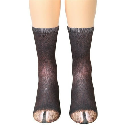 

IOAOAI Fashion Unisex Adults Kids Animal Feet 3D Printed Breathable Middle Tube Socks