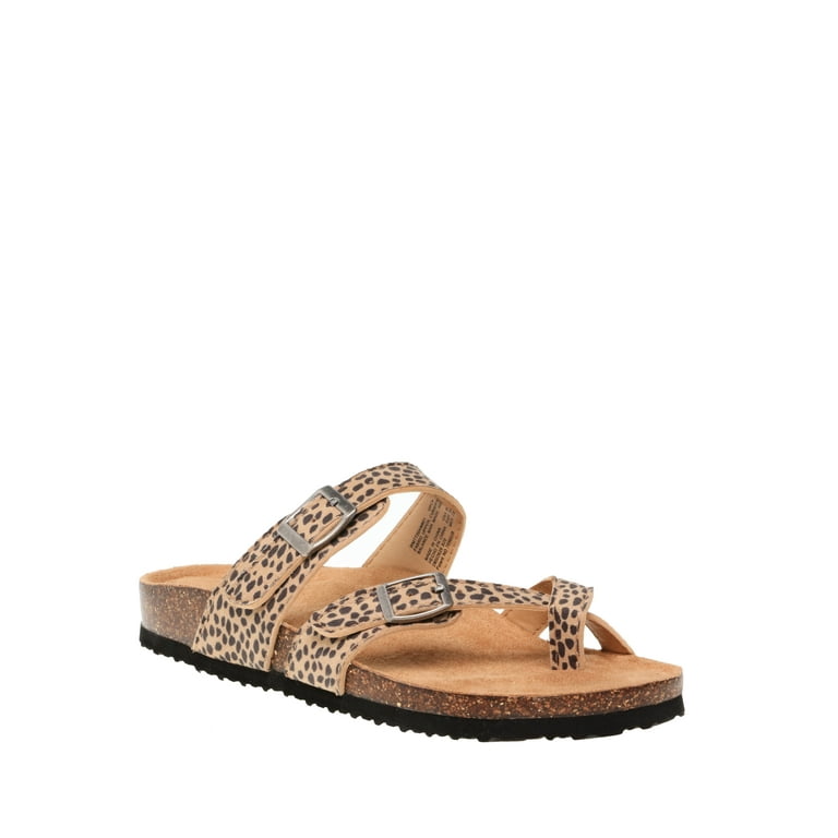 Time and Tru Women s Footbed Thong Slide Sandal Walmart