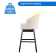 thumbnail image 6 of GDF Studio Glouster Contemporary Upholstered 30.5 Inch Swivel Barstools, Set of 2, Beige and Walnut, 6 of 13