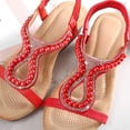 thumbnail image 6 of Mepaouo Women's Low Wedge Heels Summer Dressy Platform Sandals Elastic Ankle Strap Flower Shoes, 6 of 8