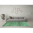 thumbnail image 3 of Ahgly Company Machine Washable Indoor Round Abstract Turquoise Blue Modern Area Rugs, 7' Round, 3 of 4