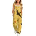 thumbnail image 2 of Coerni Boho Floral Jumpsuits for Girls Adjustable Spaghetti Strap Harems Rompers Summer Plus Size Casual Overalls with Pockets, 2 of 3