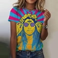 thumbnail image 7 of Women‘s T-Shirts Cartoon Characters Print T-Shirt Harajuku Vintage Short Sleeved Tees O Neck Funny Top Oversized Female Clothing, 7 of 7