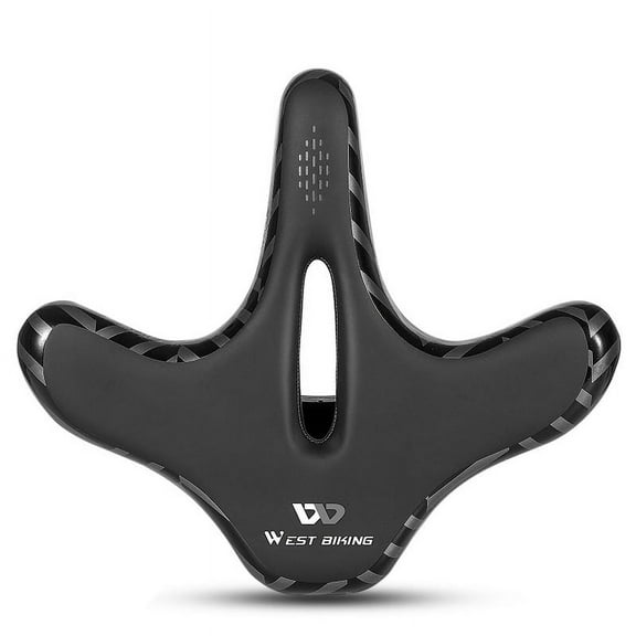 WEST BIKING Oversized Bicyle Saddle Leather Outdoor Flat Widen Bike Seat, Type A