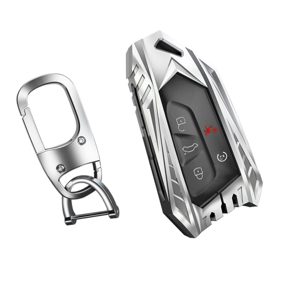 for Volkswagen Key Fob Cover with Keychain,Stylish and Durable Zinc Alloy Protection Key Case Compatible with VW ID3 ID4 MK8 Golf GTI Skoda Octavia Remote Key Shell Accessories