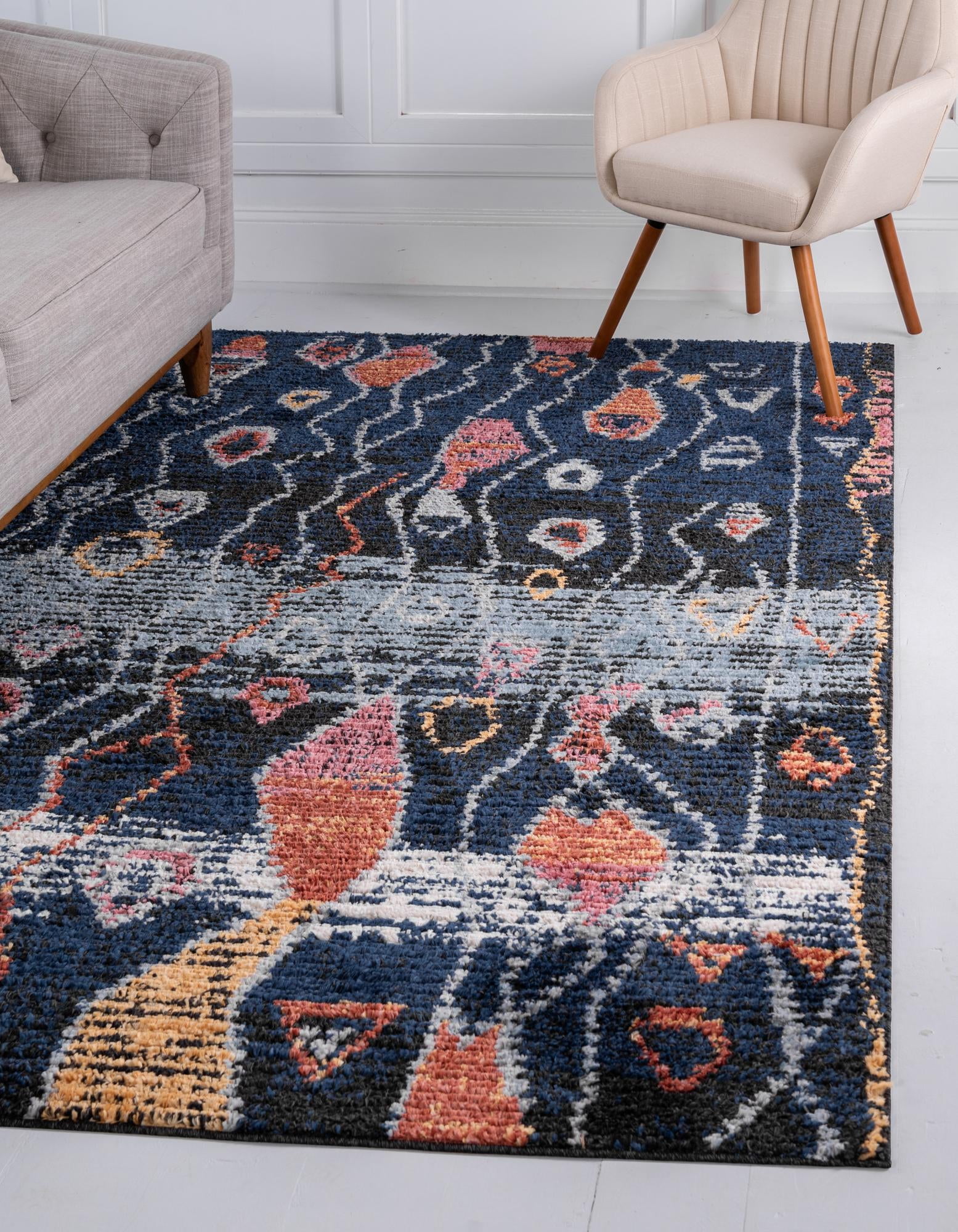Rugs Com Morocco Collection Rug 9 X, Dark Blue Area Rugs 9 215 12
