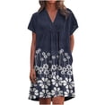 thumbnail image 1 of Vestidos casuales de verano para mujer, túnica de fiesta, columpio, cuello en V informal, vestidos de mujer sólidos con bolsillos Pompotops  ghjkhdj15495, 1 of 6