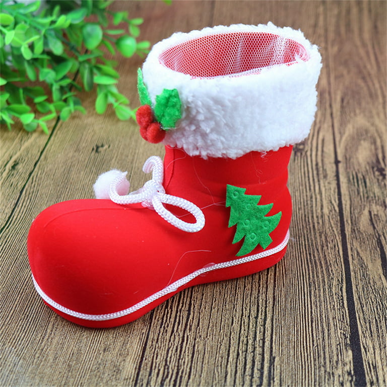  TOYANDONA 2PCS Christmas Candy Boots with Pom Pom Bell
