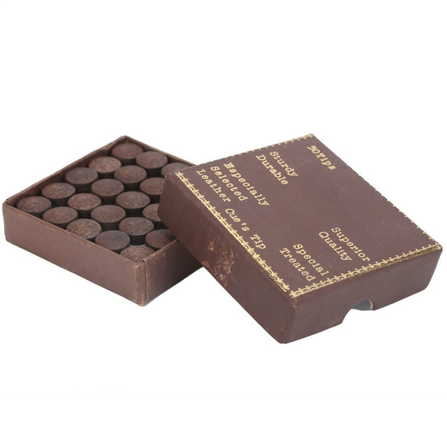 Kit de 50 puntas de taco de billar de 11 mm, de cuero rojo, para billar, bola ocho