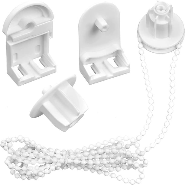 Cadena de persiana enrollable de 25 mm, persiana enrollable con cuentas ajustable, kit de cadena de polea lateral, soporte de sujeción para persianas enrollables dobles, persiana opaca, cadena de persiana enrollable para ventana de 3 m JM