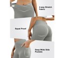 thumbnail image 6 of Women Flare Leggings Crossover Yoga Pants Tummy Control High Waisted Wide Leg Pants Petite Stretchy Casual Sweatpants, 6 of 6