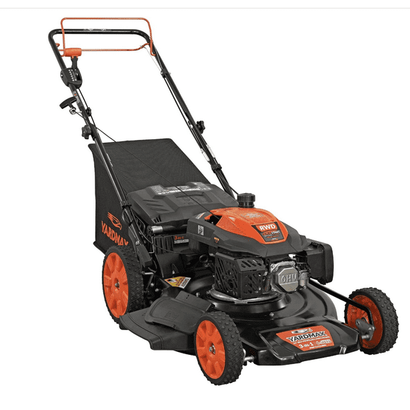 22 in. 201cc Select PACE 6 Speed CVT High Wheel RWD 3-in-1 Gas Walk Behind Self Propelled Lawn Mower, Black