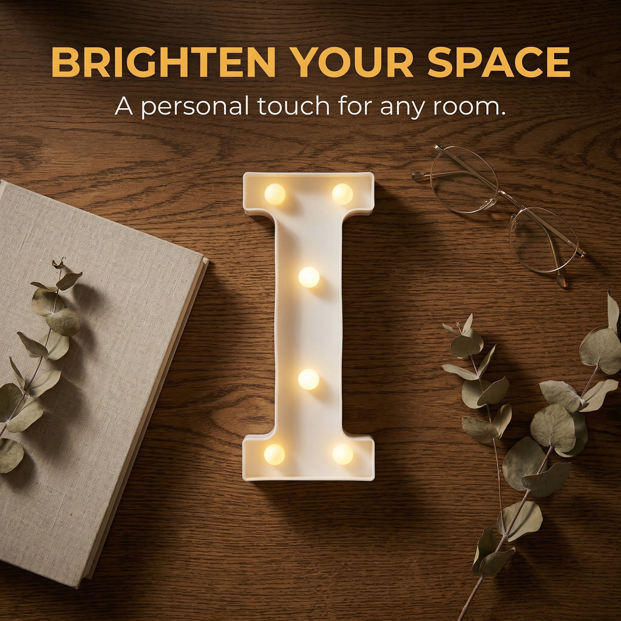 Unique Bargains Marquee Letters With Lights LED Light Up Signs Letter I 6.5"L x 1.5"W x 8.5"H