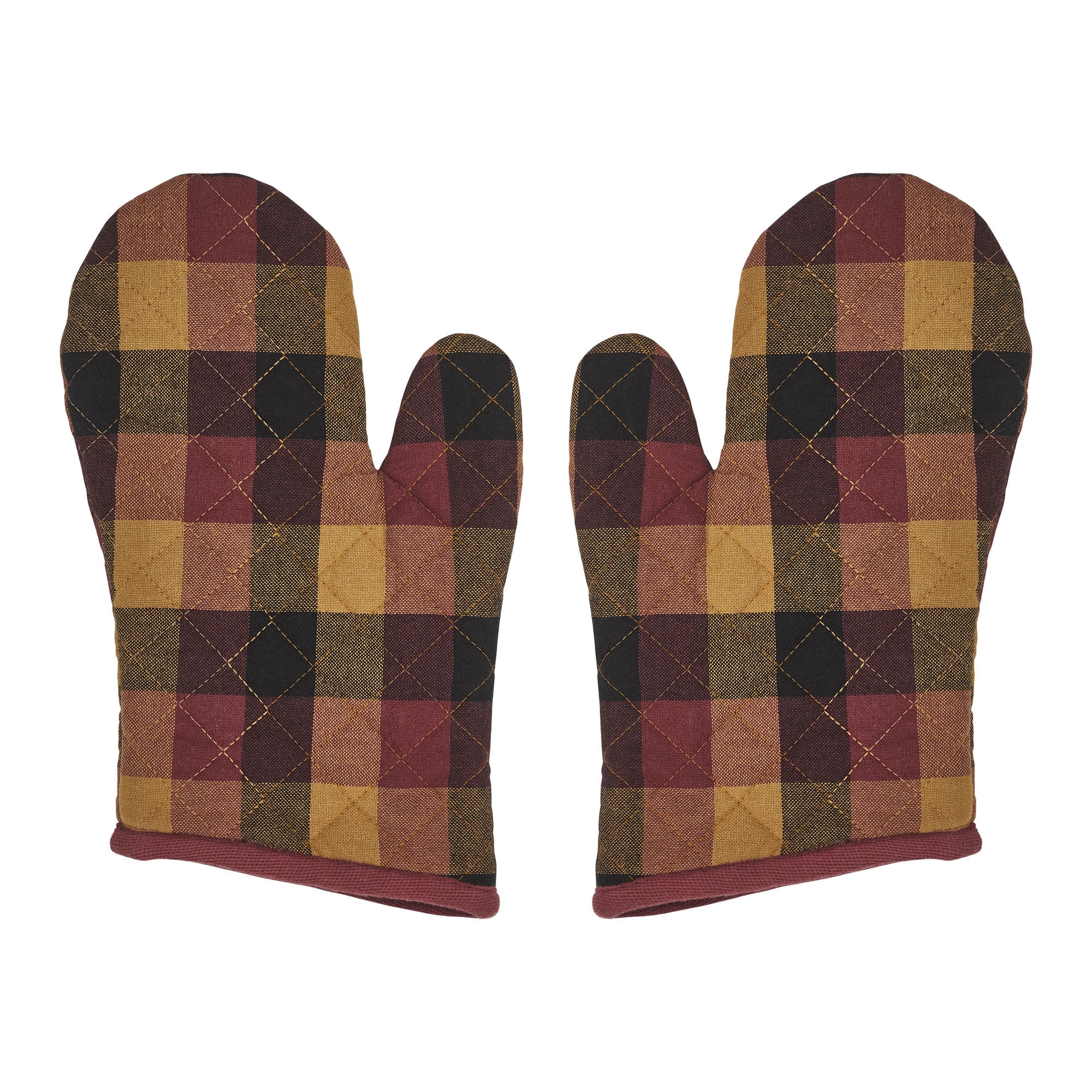 VHC Brands Heritage Farms Primitive Check Oven Mitt Set of 2