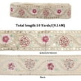 thumbnail image 2 of 10 Yards Embroidered Jacquard Ribbon Metallic Chinese Ethnic Style Vintage Pattern Woven Gold Sequin Floral Polyester Ribbons Trim with Paillette for Sewing Making Crafts Christmas Supply, 2 of 9