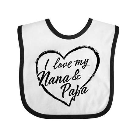 

Inktastic I Love My Nana and Papa in Black Chalk Heart Boys or Girls Baby Bib