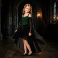 thumbnail image 4 of Halloween Girl's Witch Dress Cosplay Fall Y2K Off Shoulder Lace Up Mesh A Line Party Birthday Prom Short Dresses for Halloween Cosplay, 4 of 8