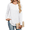 White, variant on Women's Blouses Long Sleeve Round Neck Side Split Curved Hem Basic Loose Casual Tunic Trendy Tops