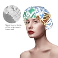 thumbnail image 3 of YFYANG Femmes Double Imperméable Douche Cap, Texture à Fragmentation Géométrique Cheveux Réutilisables Cap pour Tous les Styles de Cheveux et les Tailles de Tête, 3 of 6