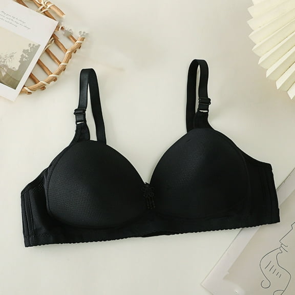 Njagoc3 2025 Thin Round Neck Bra Wireless Light Padding Natural Lift for Women