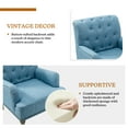 thumbnail image 3 of 14 Karat Home Wooden Armchair Nailhead Trim Carved Legs Comfy Accent Chair Tufted Back Living Room Blue, 3 of 6