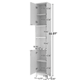 thumbnail image 3 of GZXS 66.8" Tall Storage Cabinet, Narrow Bathroom Cabinet with Adjustable Shelves and 2 Doors, Floor Standing Cabinet for Kitchen, Entryway, Living Room, White, 3 of 9