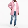 thumbnail image 4 of Mens Long Hoodies Full Zip Fleece Lined Long Sleeve Drawstring Hooded Cardigan Jacket Open Front Sweatshirt, 4 of 7