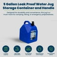 thumbnail image 3 of Scepter 5 Gallon Leak Proof Water Jug Storage Container and Handle, Spigot, Blue, 4 Pack, 3 of 7