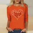 thumbnail image 2 of Jsaierl Valentines Day Shirts for Women Plus Size Love Heart Print Tees Casual 3/4 Sleeve Blouse Round Neck Holiday T-shirt Tops Spring Clothes for Women, 2 of 5
