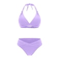 thumbnail image 4 of QURATI Swimwear Women Two Piece Bathing Suits Bikini Set Swimsuit Swimwear Purple XL, 4 of 4