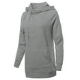 thumbnail image 2 of A2Y Women's Relax Fit Long Sleeve Kangaroo Pockets Asymmetric Hoodie Sweatshirts Heather Grey M, 2 of 6