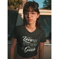 thumbnail image 2 of I Love My Boyfriend Because He Is A Geek Quote Women Black T-Shirt, Female x-Large, 2 of 4