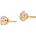 thumbnail image 2 of 14K Yellow Gold Madi K Multi-Color Cz 6mm Post Earrings (6 X 6) Made In United States se2301, 2 of 5