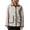 Khaki, variant on Contrast Stitch Wool Blend Shirt Jacket for Women, Point Collar Button Front with Patch Pockets, Casual Fall Winter Outerwear, 1 Piece, S-XXL, Plus Size Friendly