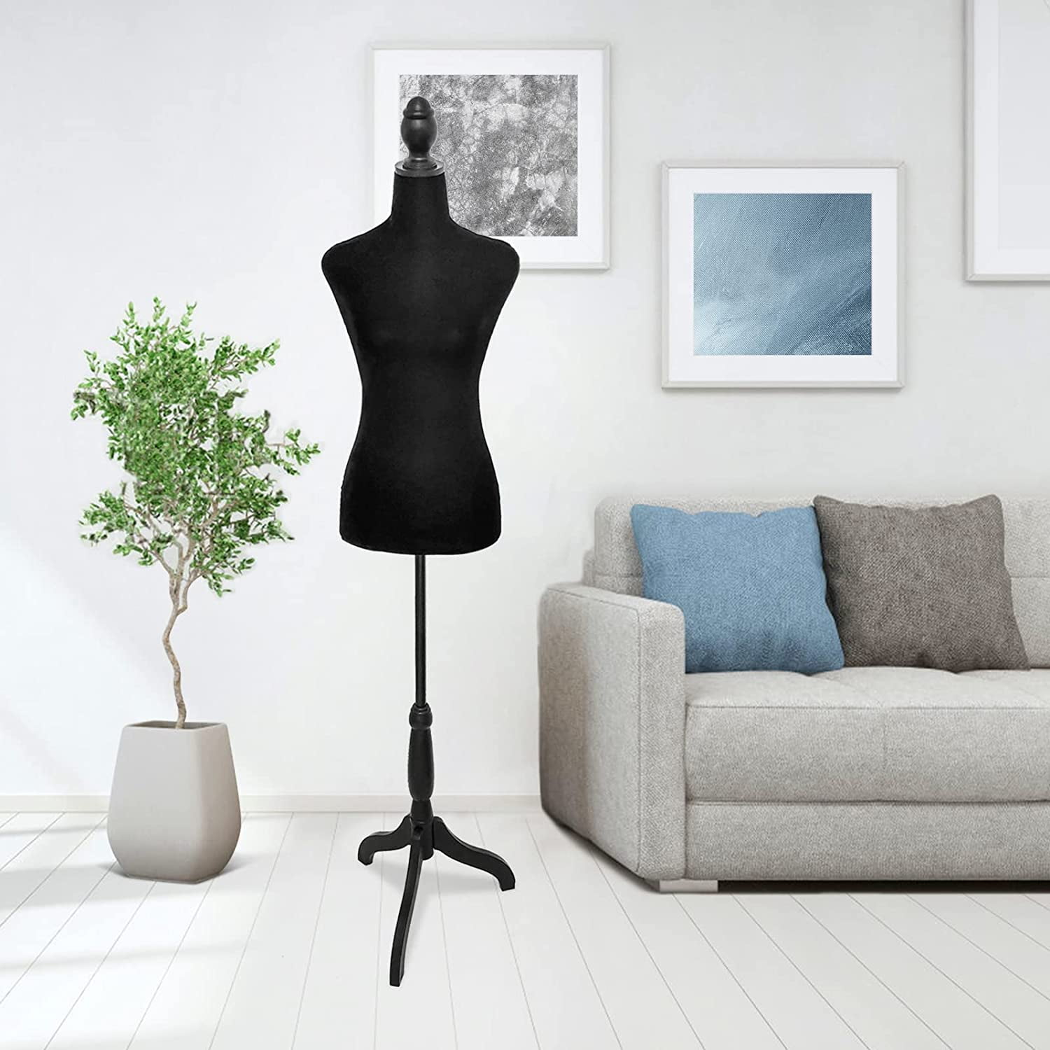 FreeLung Female Dress Form Mannequin Torso Body (Black)